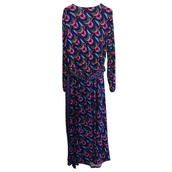 Leota Dress Women's Size 1X Purple Multicolor Geometric Pattern Long Sleeve - Picture 2 of 9